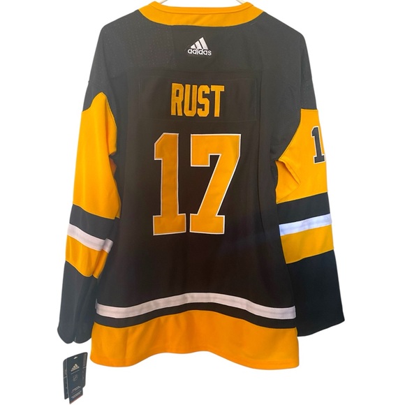 Pittsburgh Penguins Black and yellow Adidas Bryan Rust jersey NWT hockey - Picture 2 of 5